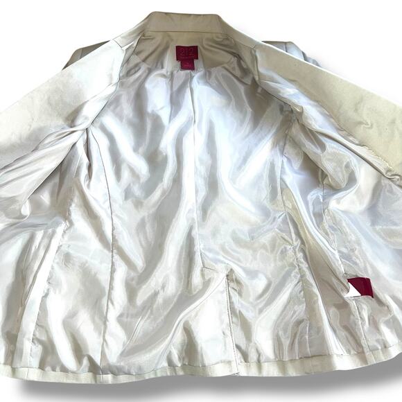 212 Collection Womens Blazer Suit Jacket Single Breast Notched Collar Beige Sz 8 - Picture 12 of 15